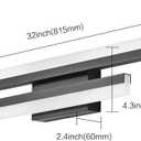 PRESDE 32 Inch LED Vanity Light Black Bathroom Light Fixtures Over Mirror Modern Bath Lighting Bar 5CCT