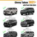 KINGGERI Lockable 350lbs Roof Rack Cross Bars Compatible with 2021 2022 2023 2024 2025 2026 Chevy Tahoe & Chevrolet Suburban & GMC Yukon XL & Cadillac Escalade ESV, Heavy Duty Rooftop Aluminum