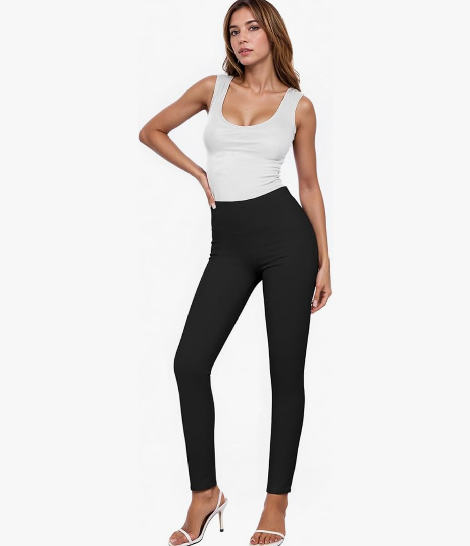 Hybrid & Company Women Stretch Skinny Dress Pants Nylon Ponte Pull On Office Leggings Trousers XL