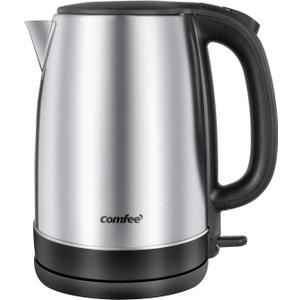 COMFEE' 1.7L Stainless Steel Electric Tea Kettle, BPA-Free Hot Water Kettle Electric with LED Light, Auto Shut-Off and Boil-Dry Protection, 1500W Fast Boil Electric Kettle (1.8 Quarts, Silver)