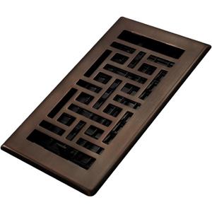 Decor Grates AJH408-RB Oriental Floor Register, 4x8 Inches, Rubbed Bronze Finish