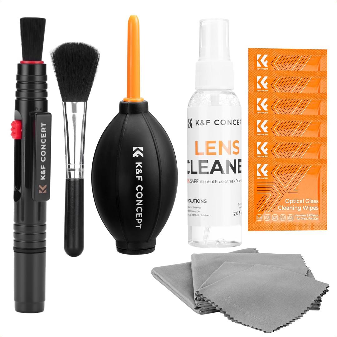 K&F CONCEPT 15-1 Professional Cleaning Kit for DSLR Cameras and Sensitive Electronics, Bundle with Lens Cleaner - Camera Accessories & Photography Accessories for DSLR Camera Lens Filter Cell Phones