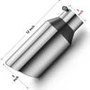 Exhaust Tip 3" Inlet 5" Outlet 12" Long, High Performance Stainless Steel, Rustproof Polished Finish, Rolled Angle Cut, Bolt-On Diesel Tail Pipe, Universal for Car Truck