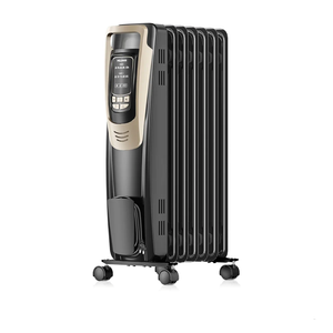 PELONIS Champagne Oil Filled Radiator Heater with Remote and Thermostat, 5 Temperature Settings for indoor use Large Room, Energy Efficient Electric Space heater with Safety Features