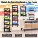 Wall Mount＆Floor RC Car Display Stand, 5 Tier Adjustable RC Car Rack