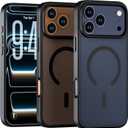 4 x Wiaocit Case for iPhone 17 Pro Max, Compatible with Magsafe, Military-Grade Protection, Translucent Matte Shockproof Magnetic Phone Case Cover, Black