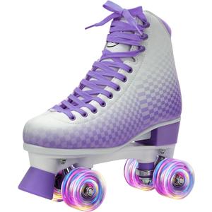 LKD Adjustable Roller Skates for Women & Men – Comfortable Quad Skates with Half-Size Adjustment, Velvet Lining, Reinforced Heel – Custom Color Options (Sizes 7-8)