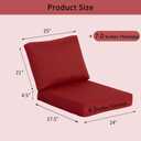 COZYVIDA Outdoor Deep Seat Cushion Set of 2,24" x 27.5"x4.5" Patio Cushions Resilient Foam Filling, Water-Resistant Stain-Resistant UV-Resistant 1000+ Hrs, Weather Resistant,YKK Zippers,Chili