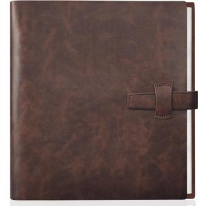 Artmag Photo Album 8x10 100 Photos, Thick Leather Cover Picture Album with 20 PCS Kraft Writing Paper Holds 100 Horizontal Photos for Family Wedding Anniversary (Brown)