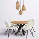 3-Light Rattan Pendant Light,Hand Woven Boho Chandelier,Wicker Pendant Light Fixture,Kitchen Dining Room Chandelier Over Table,Hanging Light for Living Room,Entryway,LED Bulbs Included