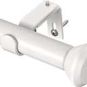 Heavy Duty Curtain Rods for Windows 48 to 84 Inches, White Adjustable Curtain Rods with Diamond Finials for Bedroom, Living Room, Patio, Kitchen, Farmhouse