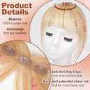 HAIRCUBE Bangs Hair Clip in Bangs 100% Real Human Hair Bangs Clip in Hair Extensions Fake Bangs 360 Clip on Bangs Air Bangs Hairpieces for woman with Temples 3 Secure Clips in Full Fringe M18/613#