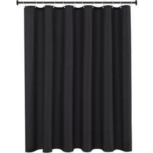 Biscaynebay Long Shower Curtain Fabric Liners 72" Width by 78" Length, Black Water Resistant Bathroom Curtains, Rust Resistant Grommets Top Weighted Bottom Machine Washable