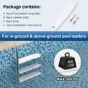 Goovilla Pool Ladder Steps Replacement, (3-Pack) 18" Universal Heavy-Duty Molded Plastic Swimming Pool Ladder Rung Step with 6 PCS Stainless Steel Bolts for Inground and Above Ground Pools, White