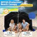 Beach Shelter Umbrella - 2Pack UPF 50+ Camping Umbrella with Side Panels