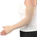KEKING Lymphedema Medical Compression Arm Sleeve with Gauntlet, 15-20 mmHg Graduated Compression Full Arm Support for Women Men (Single), Long Pressure Arm Hand Brace for Arthritis, Bursitis, Edema (XX-Large)