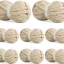 8 Pack Chunky Chenille Yarn for Crocheting & Knitting, 29.5yds 5 oz Each Skein Soft Fluffy Kitting Set, Thick Velvet Plush Yarn for Handcrafts Weaving Making Blankets (Khaki)
