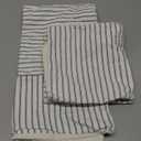 YCOLL Farmhouse Pillow Covers 20x20, Modern Accent Square Throw Pillow Covers Set of 2, Gray and Beige Striped Patchwork Linen Decorative Pillows Cushion Covers for Couch Chair Bedroom Home Decor