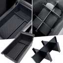 2PCS Center Console Organizer & Armrest Divider Set for Subaru Crosstrek/Impreza 2026 2025 2024, Custom Fit Dual-Layer Durable ABS Plastic Storage Box Insert Tray Interior Accessories, Black