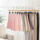 TOPIA HANGER Pants Hangers 20 Pack, Wooden Clothes Hangers with Black Clips and Rotatable Hook, Durable Natural Rubber Wood Hangers for Skirts, Pants, Jeans, Shorts - CTS05N