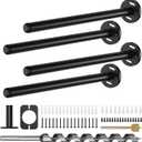 4pcs Wall Shelf Brackets Heavy Duty Floating Shelf Bracket Hidden,Invisible Black Shelving Brackets Decorative Floating Shelf Hardware Heavy Duty,Metal Shelf Support Bracket (10 inch-4pcs)