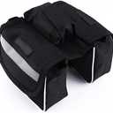 Cycling Frame Front Double Side Bag, Bicycle Bike Cycling Frame Pannier Saddle Front Tube Bag Double Side Pouch for Containing Towel, Sunglasses(Black)