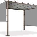 8' x 12' Universal Pergola Shade Cover with Grommets Weighted Rods, Sun Shade Cloth Outdoor Canopy Replacement Cover, Patio Awning for Porch, Backyard, Gazebo, Garden, Light Gray