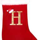 20 Inches Super Soft Plush Monogram Christmas Stockings Xmas Rustic Personalized Stocking Embroidered Letter Decoration for Decor