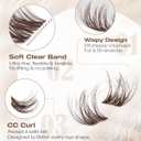 Brown Lash Clusters Kit Spider Cluster Eyelash Extensions Kit Fluffy Wispy Individual Lash Extensions 10-16MM CC Curl Clear Band Eyelash Clusters with Bond and Seal Lash Glue and Applicator