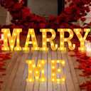 Marry Me Light Up Letters, Led Marry Me Sign for Proposal Decorations, 7PCS Light Up Letters for Romantic Wedding Sign