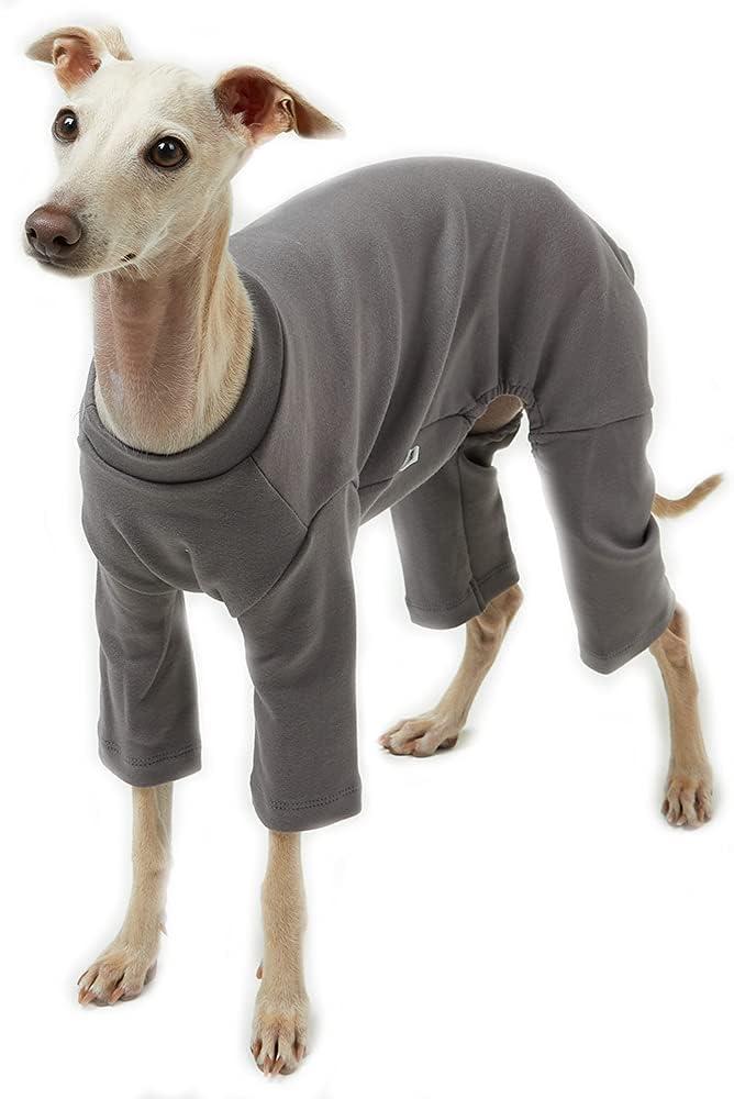 Basic Dog Pajamas Pastel Durable and Elastic Dog Onesie Apparel Outfits Doggie Jammies (Small, Gray)