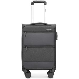 Kono 20 Inch Soft-Sided Carry-On Luggage Airline Approved 20" Spinner Wheels Lightweight Waterproof Suitcase with TSA Lock for Business Travel (Small, Black)