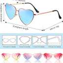 Frienda 6 Pairs Heart Shaped Sunglasses Vintage Heart Frame Multicolor Metal Retro Glasses Women Sunglasses
