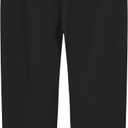 Weintee Women's Plus Size Petite Cotton Pants with Pockets (Black, L)