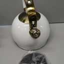 SUSTEAS Stove Top Whistling Tea Kettle - Food Grade Stainless Steel Teakettle Teapot with Cool Touch Ergonomic Handle, With 1 Silicone Pinch Mitt Included, 2.64 Quart(WHITE)