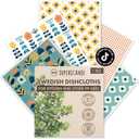 SUPERSCANDI 5 Pack Swedish Dishcloths for Kitchen - 100% Biodegradable & Compostable | Reusable Paper Towels Washable, Food-Safe & Without Plastic - Dish Rags Suitable for Any Surface | Scandi Design