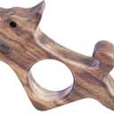Walnut Dog Book Page Holder - Smooth Finish Wood for Reading, Ideal Reader Gifts for Book Lovers & Literary Women (Large)