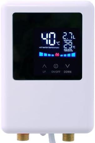 Tankless Electric Water Heater 5500W(Professional Installation is Required),110V Under Sink On Demand Instant Hot Water Heater for RV Kitchen Bathroom, White