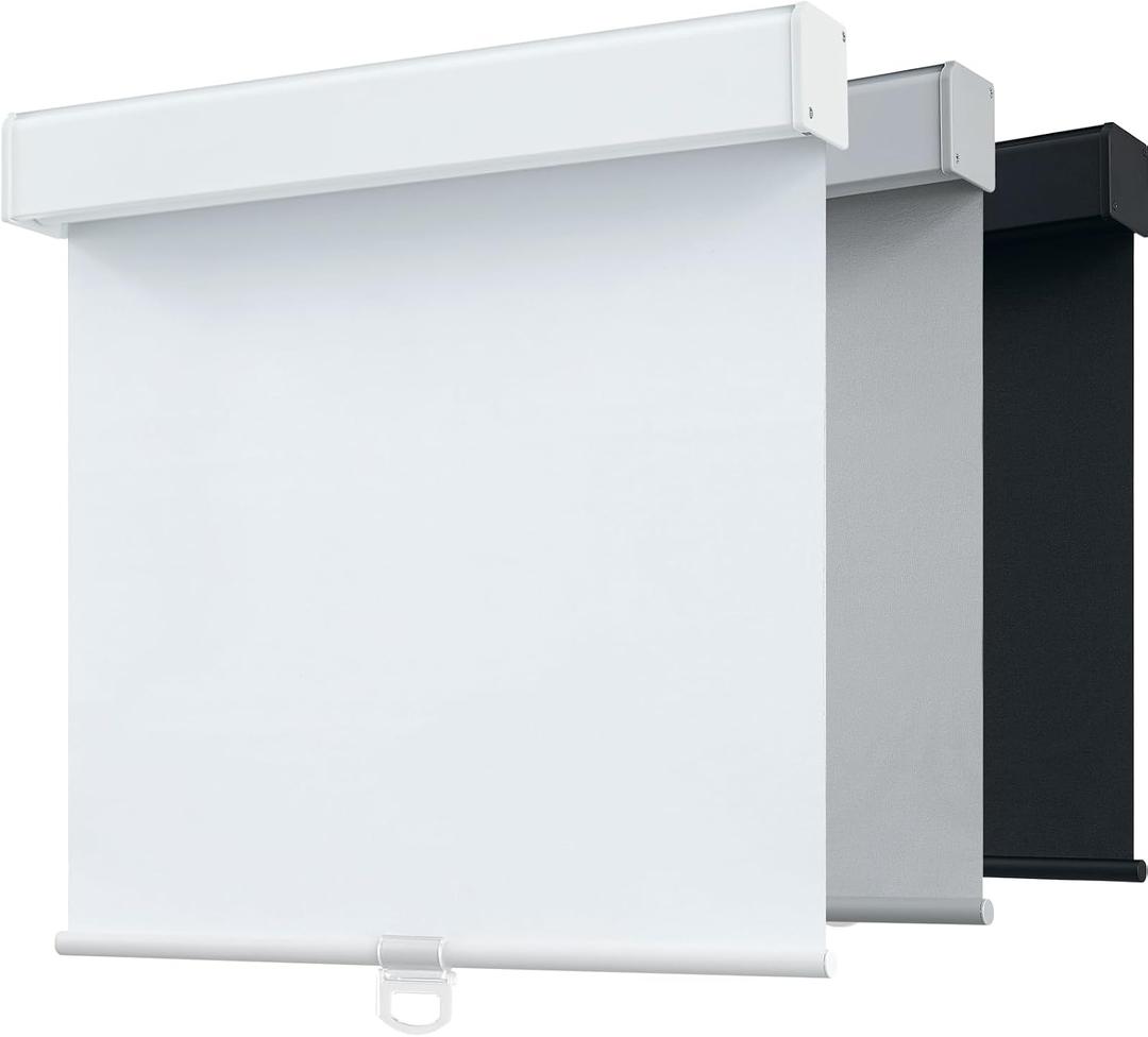 SHADEMOON Blackout Cordless Roller Shades for Windows,Free-Stop System Blind with Valance,Pull Down Room Darkening Indoor Shades,Thermal Insulated UV Blocking Fabric,Home Office(White,46" W x 72" H)