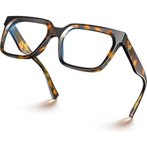 VISOONE Blue Light Blocking Glasses with TR90 Rectangle Frame and Chic Preppy Look for Women Men RIVER