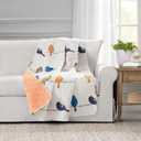 Lush Decor Rowley Birds Reversible Throw Blanket, 50" W x 60" L, Multi - Throw Blankets for Bed - Couch Blanket - Farmhouse Throw Blanket for Couch