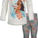 Disney Moana Girls' Fleece Hoodie and Legging Set for Baby & Kids. Size 3T (Beige)
