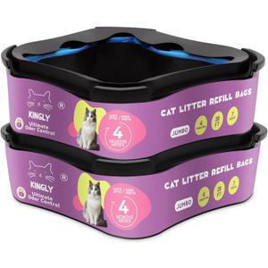 Premium Cat Litter Refill Bags |Jumbo 28FT 2-Pack | Lasts Up to 8 Months | 2 Cartridges for Superior Odor Control (Black)