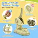 Elephant Button Maker Machine 2.25 inch– All-in-One DIY Pin Badge Press Kit with 100pcs Button Parts, Circle Cutter, No Installation, One-Handed Operation, Perfect for Crafts, Gifts & Events 2026 New