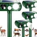 Upgraded Sonic Fortress Pro Deer Repellent Cat Deterrent Outdoor Solar Ultrasonic Animal Repellent with Motion Sensor Strobe Light for Skunk Rabbit Raccoon Squirrel Fortress Pro for Yard Garden,4 Pack