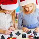 96pcs Christmas Scratch Papers, Christmas Magic Scratch Cards Ornaments Christmas Tree Snowman Scratch Creative DIY Hanging Craft Art Kits for Classroom Tree Decor (Style A)