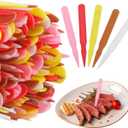 Geetery 1000 Pcs 3" Plastic Steak Marker Plastic Meat Doneness Picks, Rare, Medium Rare, Medium Well, Well, Steak Temperature Sticks for Catering Barbecues Parties