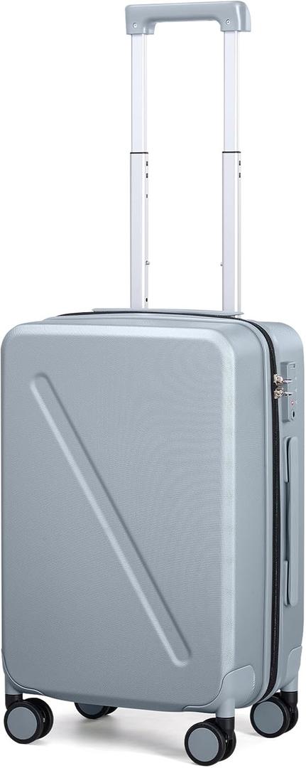 MILADA 20 Inch Carry On Luggage, 22x14x9 Airline Approved Hard Shell Carry On Suitcase with Wheels, TSA Approved Lock, Lightweight Hard Case Travel Luggage, Grey