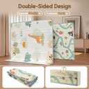 Foldable Baby Play Mat, PIGLOG 50x50 Playpen Mat, Waterproof Playmats for Babies and Toddlers Kids, Safe Foam Playmat for Tummy Time, Reversible Portable Baby Floor Mat for Infant, Giraffe + Elephant