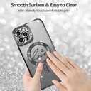 ZIYE Magnetic Case Designed for iPhone 12 Pro Glitter Case Luxury Plating Love Heart Compatible with MagSafe Clear Case with Camera Protector Protection Shockproof Cover for Women Girls-Black